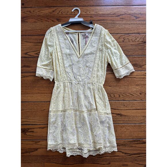 LoveShackFancy Jobelle Mini Dress Lemon Sun size Small NWT - Picture 7 of 8